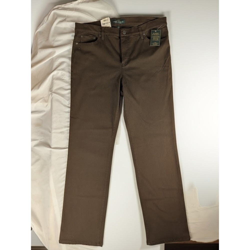 Lauren Ralph Lauren Classic Straight Slimming Fit Jeans Women's 14 Brown